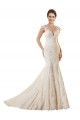 Vendeurs de Ivoire & Champagne Sirène Illusion Dentelle Robes de mariée