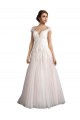 Vendeurs de Ivoire & Champagne Trapèze Illusion Traîne cathédrale Tulle Dentelle Plage Robes de mariée