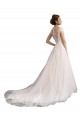 Vendeurs de Ivoire & Champagne Trapèze Illusion Traîne cathédrale Tulle Dentelle Plage Robes de mariée