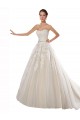 Vendeurs de Ivoire & Champagne Trapèze Sans bretelle Tulle Dentelle Robes de mariée