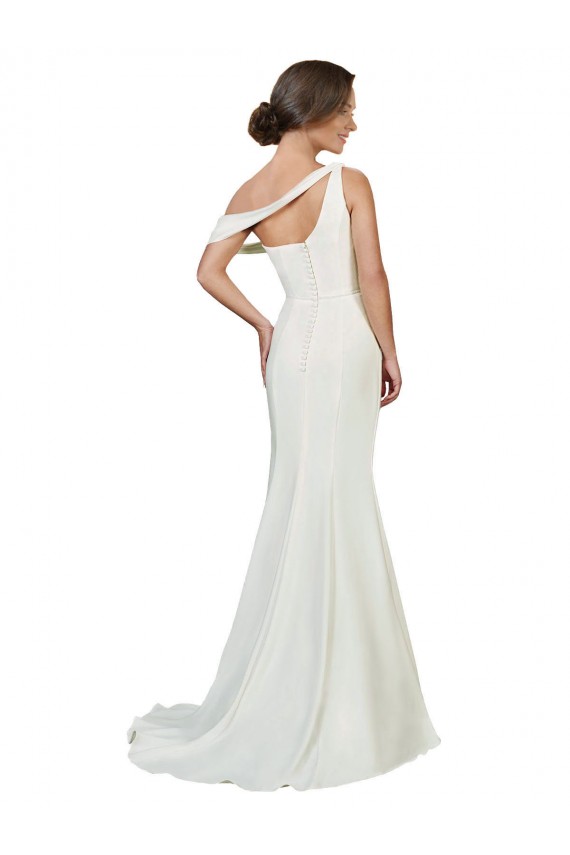 Vendeurs de Ivoire Fourreau Balayage train Crêpe Stretch Longue Formelles Robes demoiselle d'honneur / Robes de soirée / Robes de bal