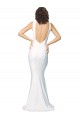 Vendeurs de Ivoire Fourreau Col Haut Crêpe Stretch Longue Formelles Robes demoiselle d'honneur / Robes de soirée / Robes de bal
