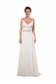 Vendeurs de Ivoire Fourreau Col V Mousseline Classique Robes de mariée