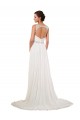 Vendeurs de Ivoire Fourreau Col V Mousseline Classique Robes de mariée