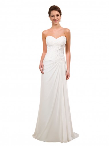 Vendeurs de Ivoire Fourreau Mousseline Robes de mariée