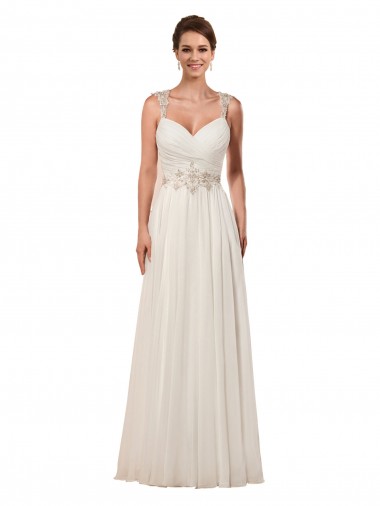 Vendeurs de Ivoire Fourreau Mousseline Robes de mariée