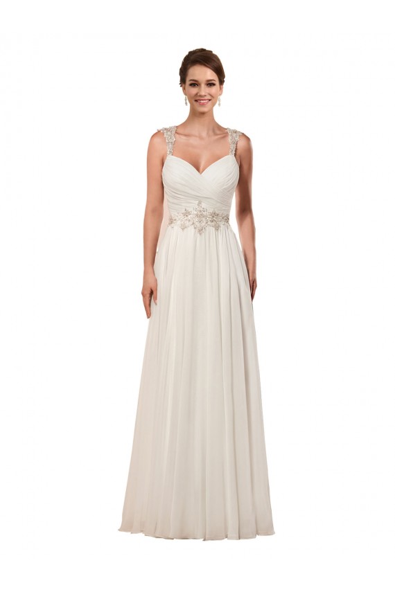Vendeurs de Ivoire Fourreau Mousseline Robes de mariée
