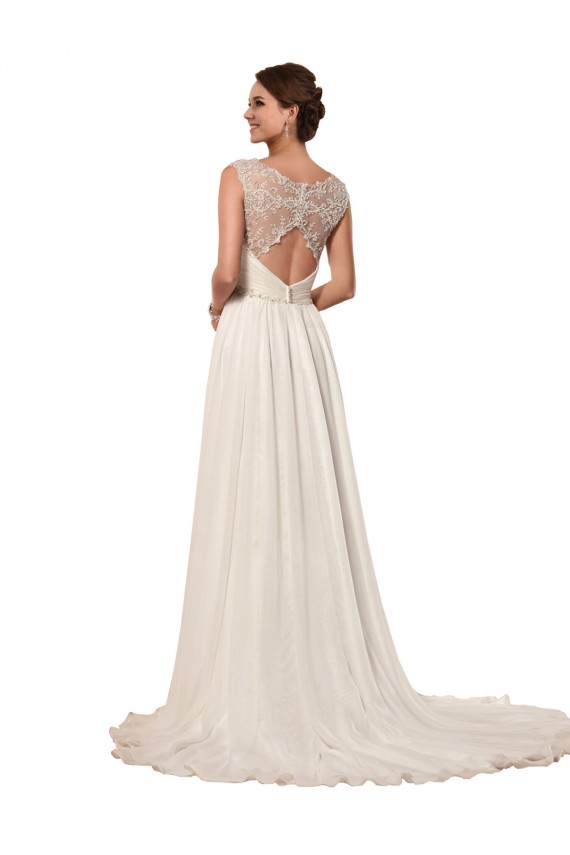 Vendeurs de Ivoire Fourreau Mousseline Robes de mariée