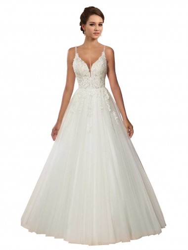Vendeurs de Ivoire Princesse Bretelles spaghetti Tulle Dentelle Boho Robes de mariée