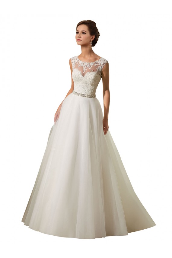 Vendeurs de Ivoire Princesse Illusion Tulle Dentelle Robes de mariée
