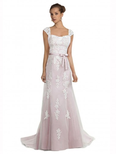 Vendeurs de Ivoire & Rose Sirène Sans bretelle Balayage train Tulle Dentelle Plage Robes de mariée
