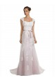 Vendeurs de Ivoire & Rose Sirène Sans bretelle Balayage train Tulle Dentelle Plage Robes de mariée