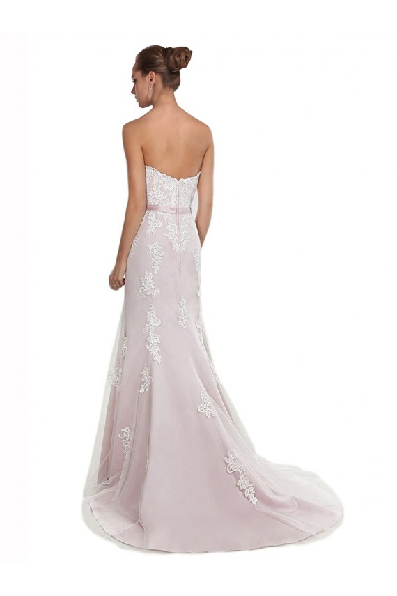 Vendeurs de Ivoire & Rose Sirène Sans bretelle Balayage train Tulle Dentelle Plage Robes de mariée