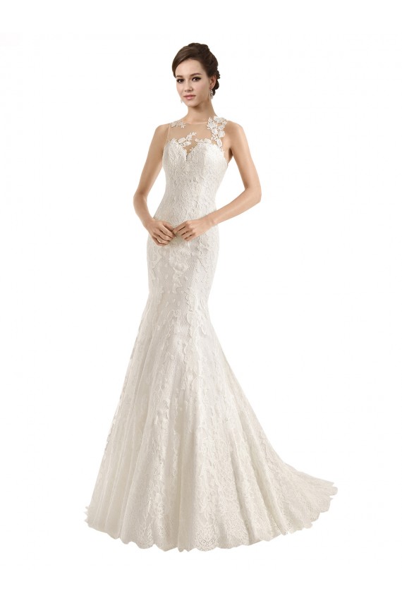 Vendeurs de Ivoire Sirène Illusion Dentelle Robes de mariée