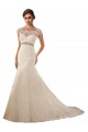 Vendeurs de Ivoire Sirène Illusion Tulle Dentelle Robes de mariée