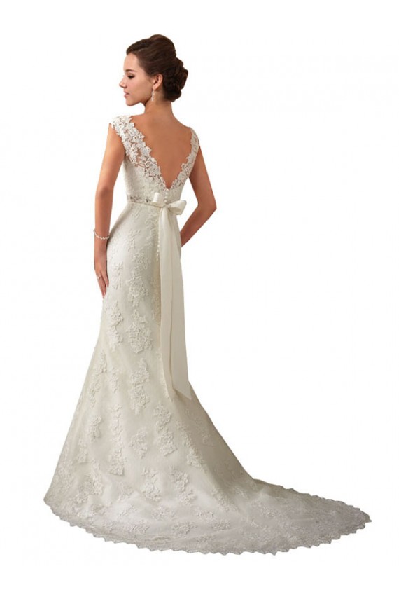 Vendeurs de Ivoire Sirène Illusion Tulle Dentelle Robes de mariée