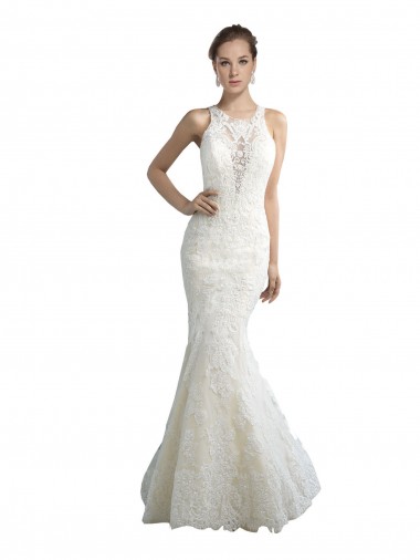 Vendeurs de Ivoire Sirène Illusion Tulle Plage Robes de mariée