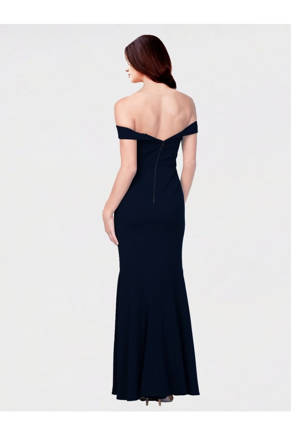 Vendeurs de Ivoire Sirène Épaule Dénudée Crêpe Stretch Longue Formelles Robes demoiselle d'honneur / Robes de soirée / Robes de bal
