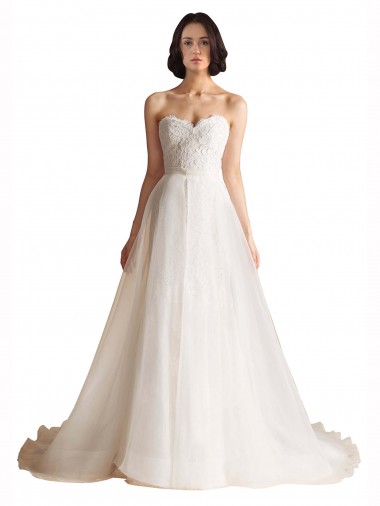 Vendeurs de Ivoire Trapèze Balayage train Tulle Robes de mariée