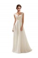 Vendeurs de Ivoire Trapèze Col V Balayage train Mousseline Dentelle Robes de mariée