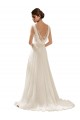 Vendeurs de Ivoire Trapèze Col V Balayage train Mousseline Dentelle Robes de mariée