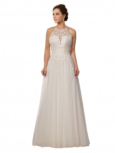Vendeurs de Ivoire Trapèze Illusion Balayage train Tulle Robes de mariée