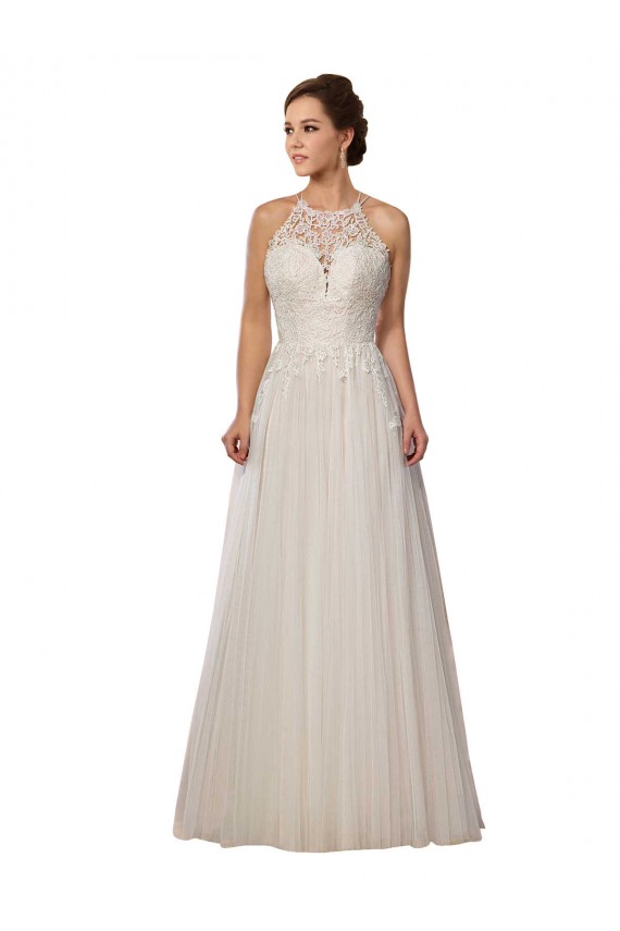 Vendeurs de Ivoire Trapèze Illusion Balayage train Tulle Robes de mariée