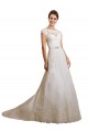 Vendeurs de Ivoire Trapèze Illusion Tulle Dentelle Classique Robes de mariée