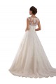 Vendeurs de Ivoire Trapèze Illusion Tulle Dentelle Classique Robes de mariée