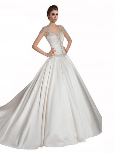 Vendeurs de Ivoire Trapèze Satiné Robes de mariée
