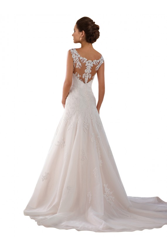 Vendeurs de Ivoire Trapèze Scoop Tulle Robes de mariée