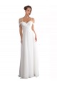 Vendeurs de Ivoire Trapèze Épaule Dénudée Balayage train Mousseline Plage Robes de mariée