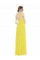 Vendeurs de Jaune Trapèze Bretelles spaghetti Mousseline Longue Robes demoiselle d'honneur