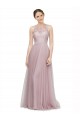 Vendeurs de Light Lilac Trapèze Tulle Dentelle Longue Robes demoiselle d'honneur