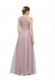 Vendeurs de Light Lilac Trapèze Tulle Dentelle Longue Robes demoiselle d'honneur