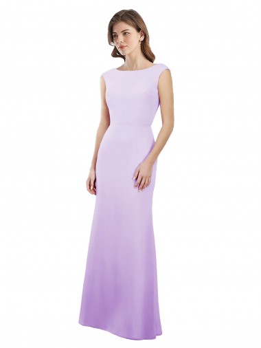 Vendeurs de Lilas Colonne Col rond Mousseline Longue Robes demoiselle d'honneur