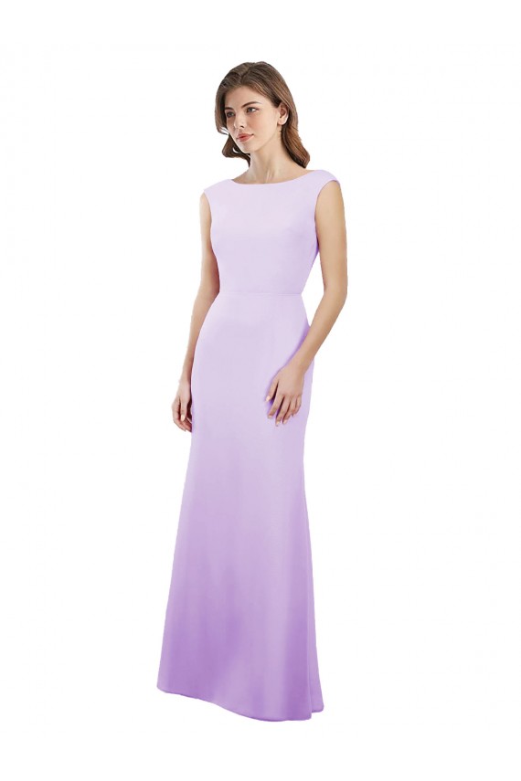 Vendeurs de Lilas Colonne Col rond Mousseline Longue Robes demoiselle d'honneur