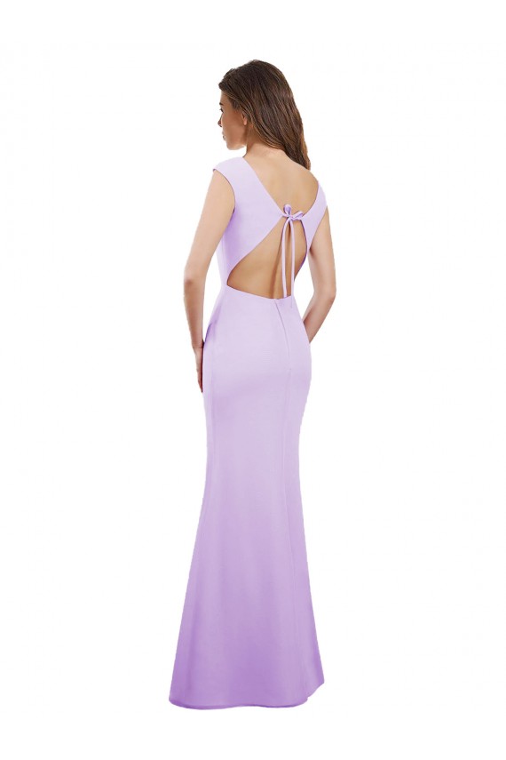 Vendeurs de Lilas Colonne Col rond Mousseline Longue Robes demoiselle d'honneur