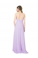 Vendeurs de Lilas Fourreau Col V Mousseline Longue Asymétrique Robes demoiselle d'honneur