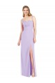 Vendeurs de Lilas Sirène Bretelles spaghetti Col V Sans bretelle Mousseline Longue Robes demoiselle d'honneur