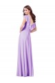 Vendeurs de Lilas Trapèze Col V Mousseline Longue Robes demoiselle d'honneur
