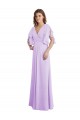 Vendeurs de Lilas Trapèze Col V Mousseline Longue Robes demoiselle d'honneur