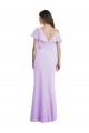 Vendeurs de Lilas Trapèze Col V Mousseline Longue Robes demoiselle d'honneur