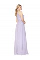 Vendeurs de Lilas Trapèze Licou Col Haut Mousseline Longue Formelles Robes demoiselle d'honneur / Robes de soirée / Robes de bal