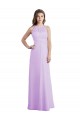 Vendeurs de Lilas Trapèze Licou Mousseline Longue Robes demoiselle d'honneur