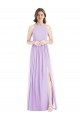 Vendeurs de Lilas Trapèze Licou Mousseline Longue Robes demoiselle d'honneur