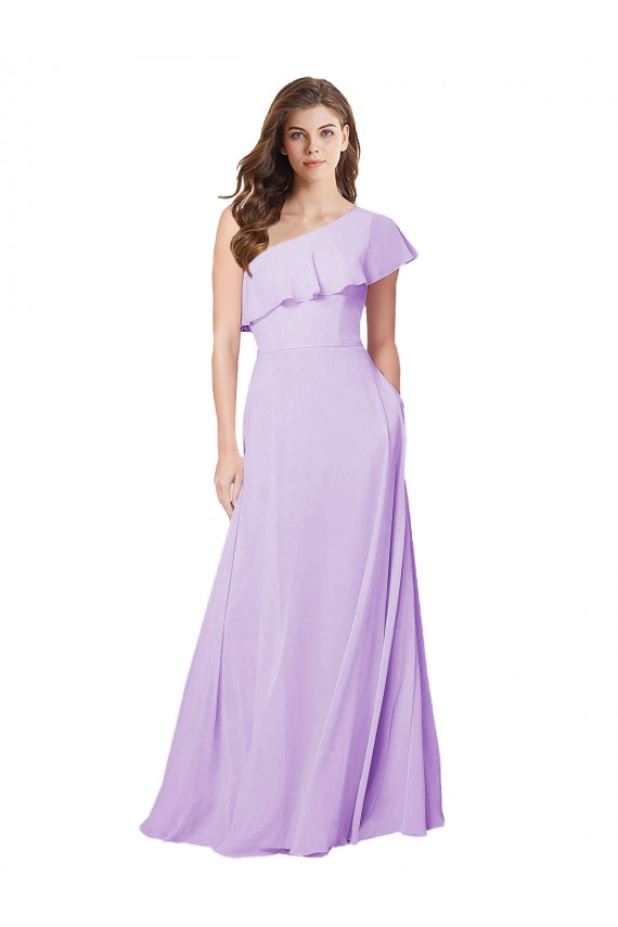 Vendeurs de Lilas Trapèze Mousseline Longue Robes demoiselle d'honneur