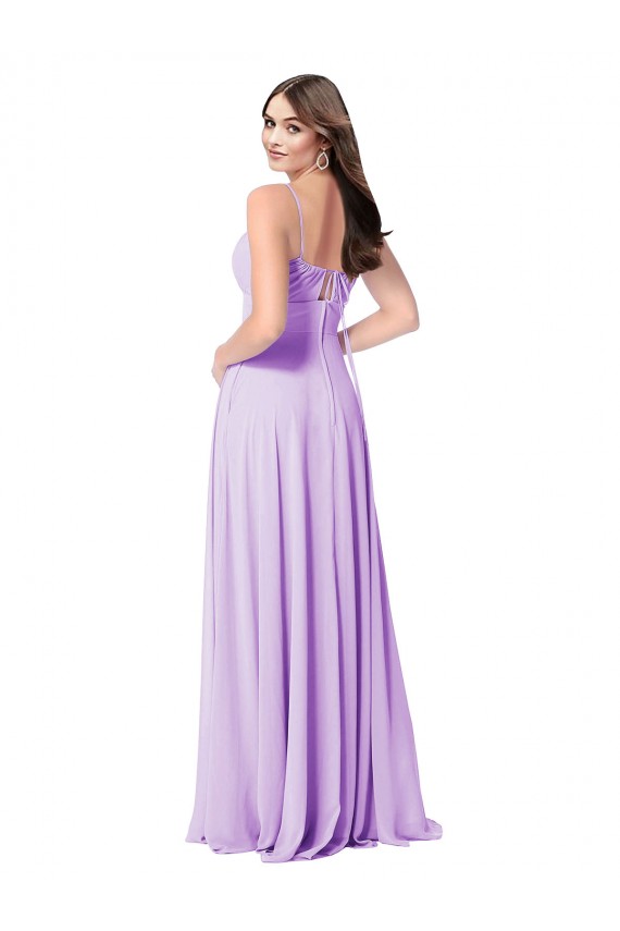 Vendeurs de Lilas Trapèze Scoop Mousseline Longue Robes demoiselle d'honneur