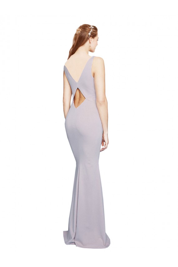 Vendeurs de Lilas arctique Sirène Col V Crêpe Stretch Longue Formelles Robes demoiselle d'honneur / Robes de soirée / Robes de bal