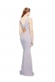 Vendeurs de Lilas arctique Sirène Col V Crêpe Stretch Longue Formelles Robes demoiselle d'honneur / Robes de soirée / Robes de bal